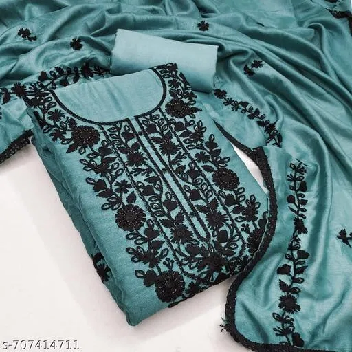 Embroidered Punjabi/All Over Suits Semi-Stitched Suits (Multicolor, 7.05 meter for Women (4XL)