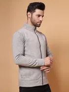 Fleece Printed Sweatshirt for Men, Grey 