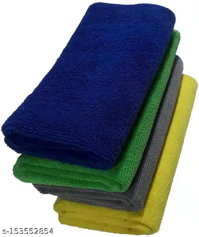 Microfiber Bath Towel (Multicolor, 40x40 cm) (Pack of 4)