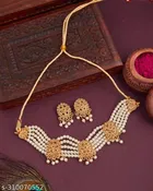 Alloy Necklace with Earrings for Women 
