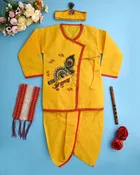 Cotton Printed Sherwani with Dhoti for Kids 