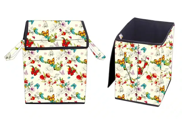 PVC Printed Rectangular Laundry Bag (Multicolor, 28 L)
