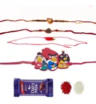 Metal 3 Pcs Rakhi with Chocolate 