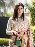 Kanjivaram Soft Cotton Silk Handloom Pashmina Saree for Women 