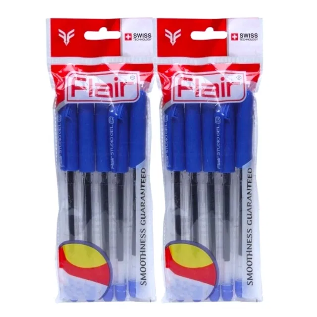 FLAIR Studio Gel Pens-Blue (10 Pens -1+1 Pack)