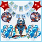 Super Man Theme Birthday Decoration,Blue,Set Of 1