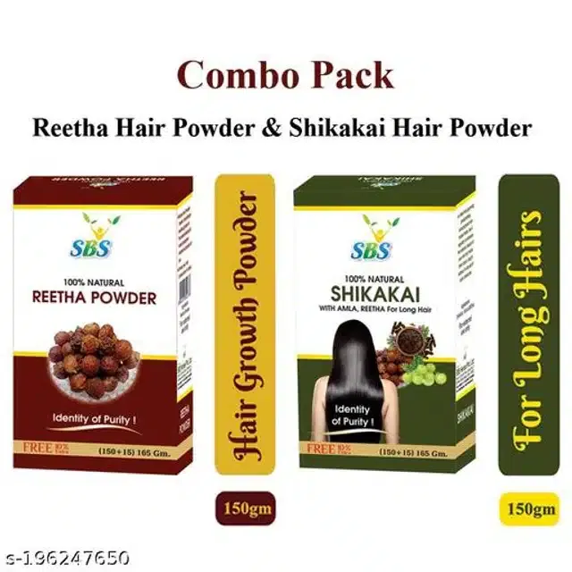 SBS Herbal Reetha with Shikakai Hair Powder (150 g, Pack of 2)