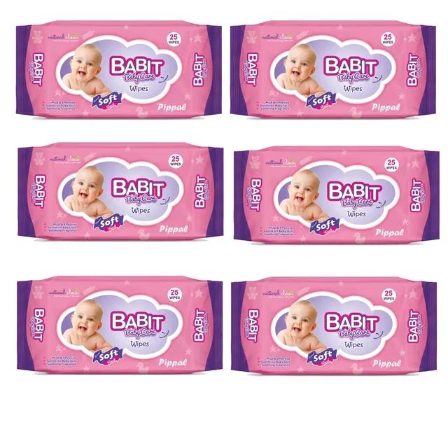 Babit 25 Pulls Baby Wet Wipes (Pack of 6)