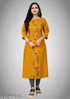 Floral Embroidered Cotton Blend Kurti for Women 