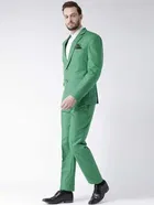 हैंगअप मेंस फॉर्मल पॉलिएस्टर विस्कोस रेगुलर फिट सूट, Green, Size- 36 