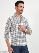 Cotton Blend Printed Shirt for Men, White 