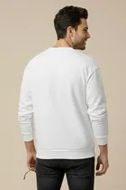 Polyester Printed T-shirt for Men, White 