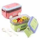 Cute Bus Shape Lunch Box For Kids, With Spoon & Fork 