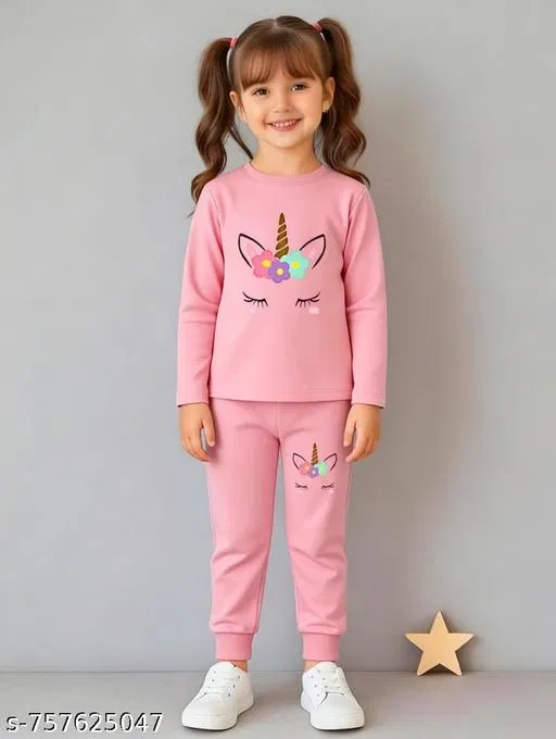 Cotton Blend Clothing Set for Girls, Pink (4-5 Years)