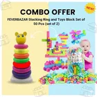 FEVERBAZAR Stacking Ring and Toys Block Set of 50 Pcs 