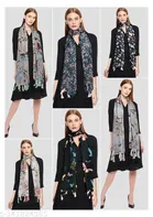 Poly Chiffon Printed Scarves for Women, Multicolor, Pack of 6
