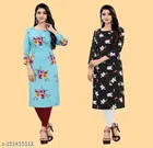 Crepe Printed Kurti for Women 