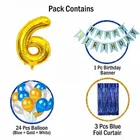 6th Happy Birthday Balloon Decoration Kit, Blue, Set of 1