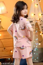 Cotton Blend Night Suit for Girls 