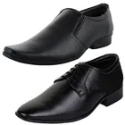 2 Pcs Formal Shoes with 2 Pcs Ankle Length Socks for Men 