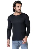Cotton Blend Round Neck T-shirt for Men, Black 