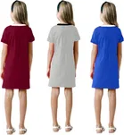 Graphic Print Shift Dress for Girls, Pack of 3 