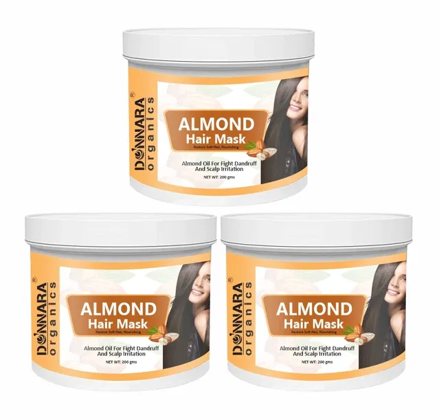 Donnara Organics Almond Protein Hair Mask (200 g, Pack of 3)