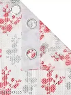 Sheer Floral Branches Printed Maroon Door Curtain 7ft Pack of 1