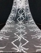 Botanical Embroidered Net Dupatta for Women 
