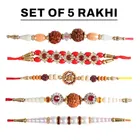 Rishtey Ki Dor – Ethnic Chandan Akshat Assorted Rakhi Pack of 5