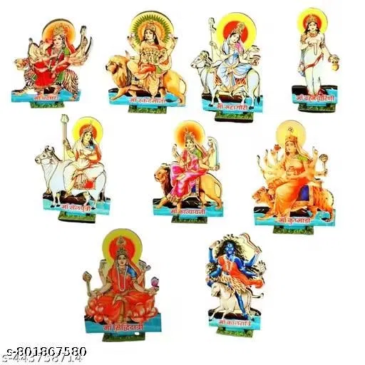 Nav Durga Murti (Wooden, Multi)