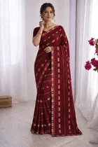 Bollywood Embroidered Georgette Saree for Women 