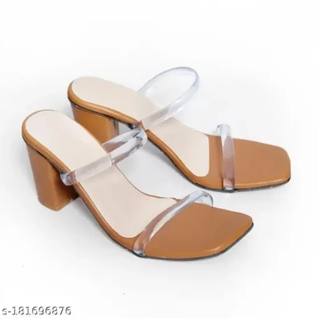 Acknew Heels for Women (Beige, 4) ACK10030