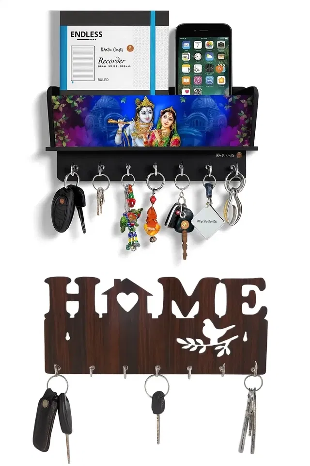 KC Arts Key holder Radha Krishna & Home Pack of 2