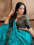 Vichitra Solid Saree for Women 