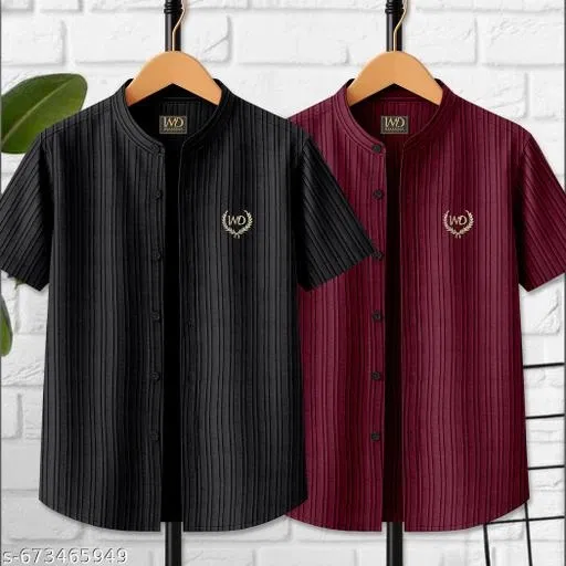 Printed Cotton Blend Mandarin Neck T-Shirt for Boys (Black, 12-13 Years)