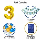 3rd Happy Birthday Balloon Decoration Kit, Blue, Set of 1