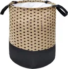 Canvas Laundry Bag,Beige & Black,  