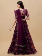 Net Embroidred Semi Stiched Lehenga Choli for Women 