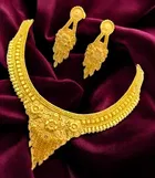 Alloy Choker Necklace with Earrings for Women 