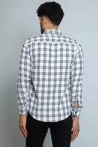 Cotton Blend Chequered Shirt for Men 