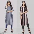Crepe Striped Kurti for Women 