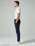 Cotton Pants for Men, Navy Blue 