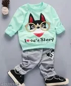 Hosiery Cotton Full Sleeves T-Shirt with Pant Clothing Set for Kids 