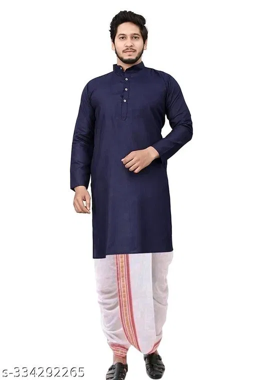 Kurta for Men (Navy Blue, XL)