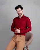 Cotton Blend Full Sleeves Solid Shirt for Men 