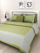 Cotton Queen Bedsheet with 2 Pillow Cover 
