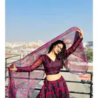 Organza Semi Stitched Lehenga Choli for Women 