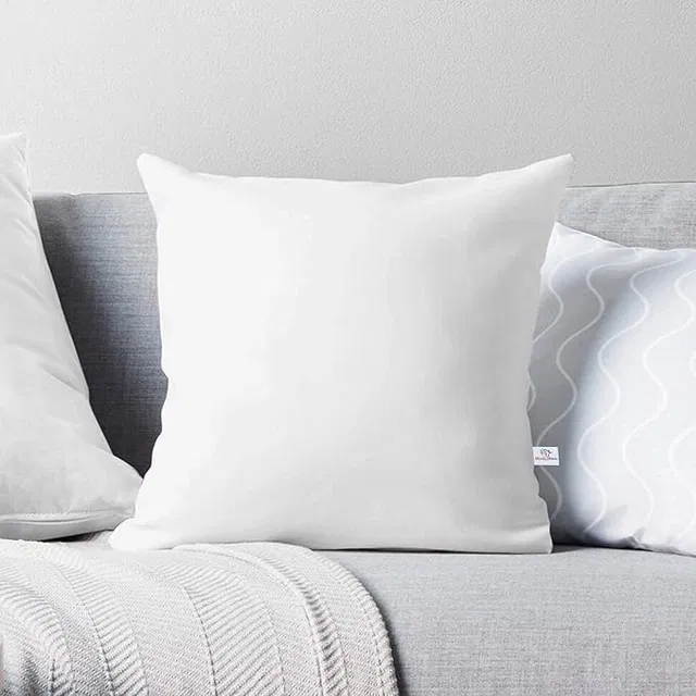 Web india Microfibre Filled Cushion,16X16 Inch,Set of 1 (White)