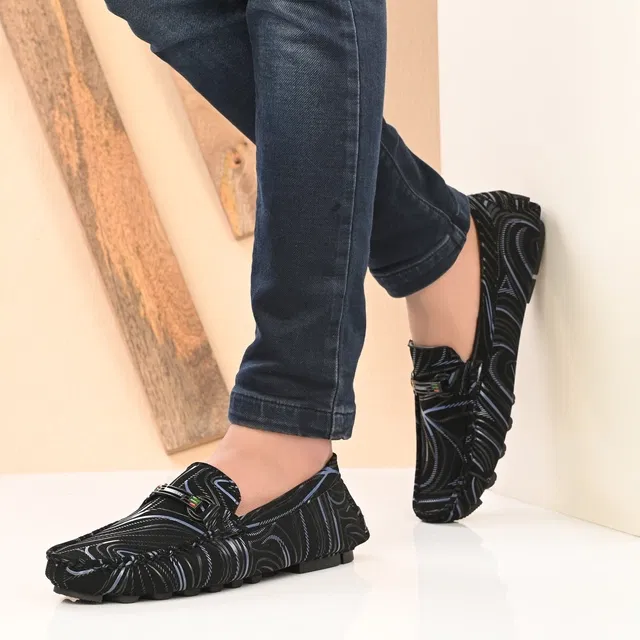 Loafers for Men (Blue & Black, 7)